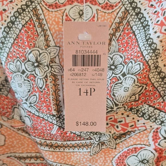 Ann Taylor Orange Sleeveless Midi Sundress - Picture 3 of 15